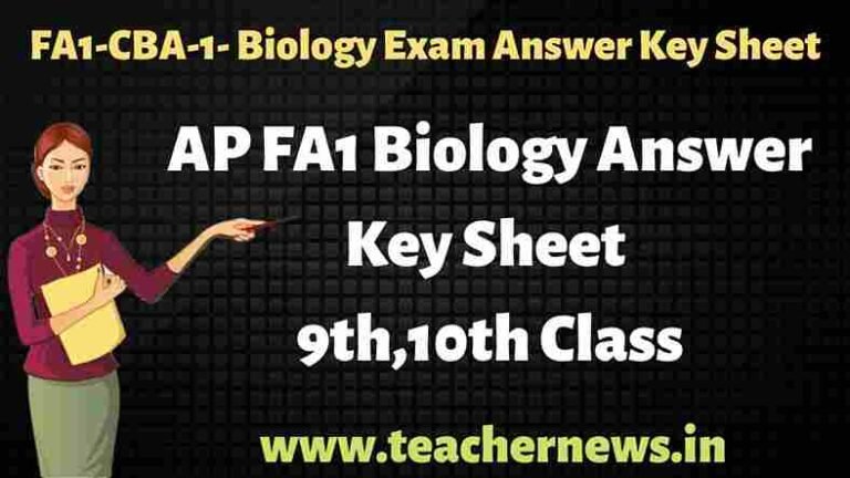 FA1-CBA-1- Biology Exam Answer Key Sheet 