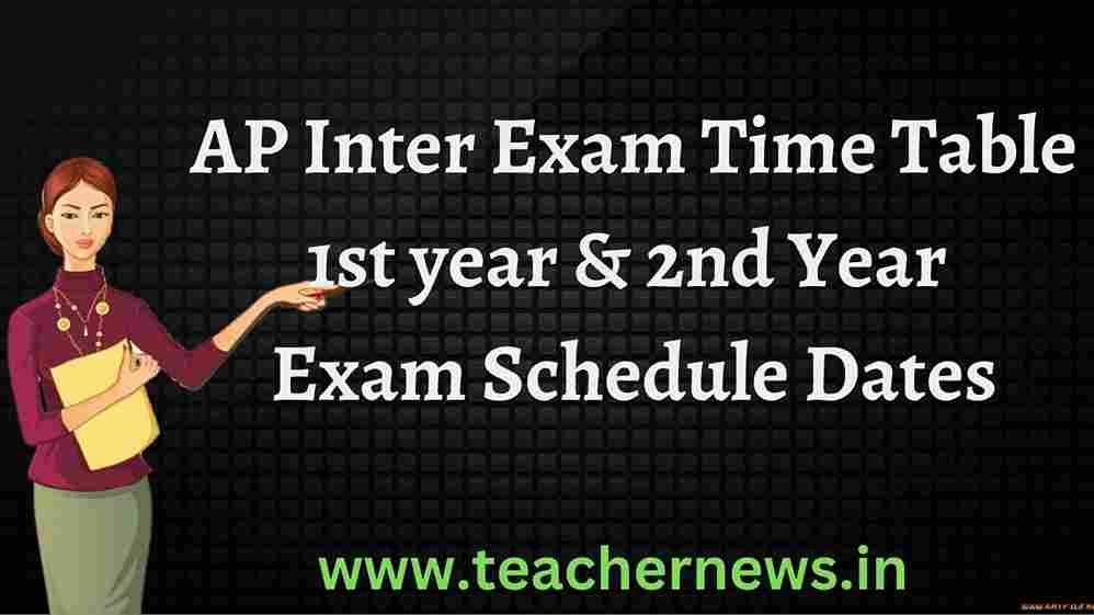 AP Inter Exam Time Table 2023 1st year & 2nd Year Exam Schedule Dates