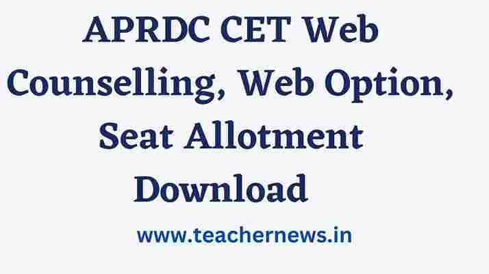 APRDC CET Web Counselling 2023