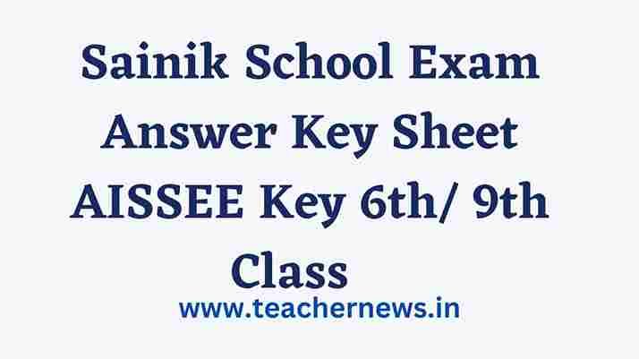 Sainik School Exam Answer Key Sheet 2023