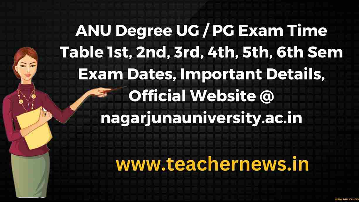 ANU Degree UG PG Exam Time Table 2023