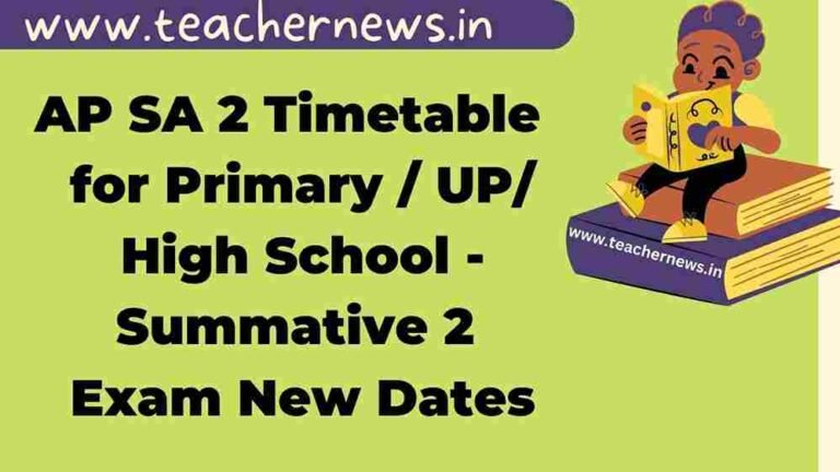 AP SA2 Timetable 2026 (Revised) for Primary and High School Exams