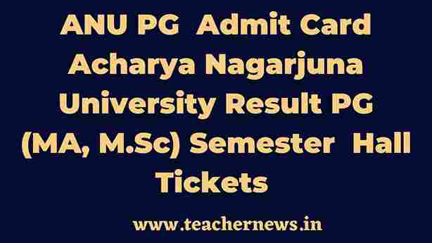 ANU PG Admit Card 2026 Download Nagarjuna University Post Graduation Hall Ticket