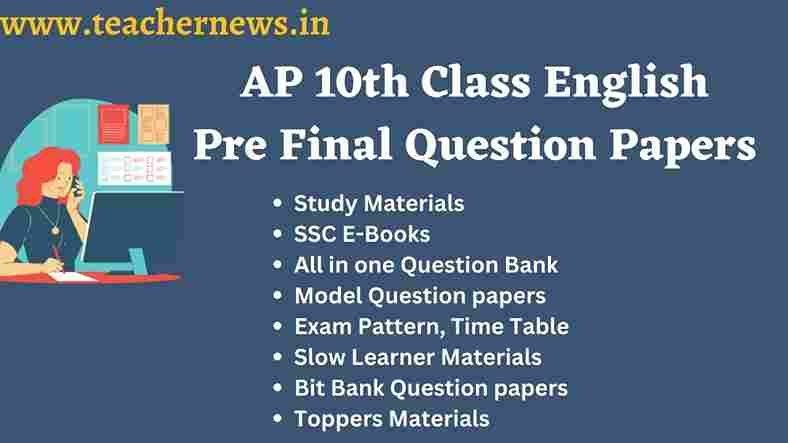 AP 10th Class English Pre Final Question Papers 2023