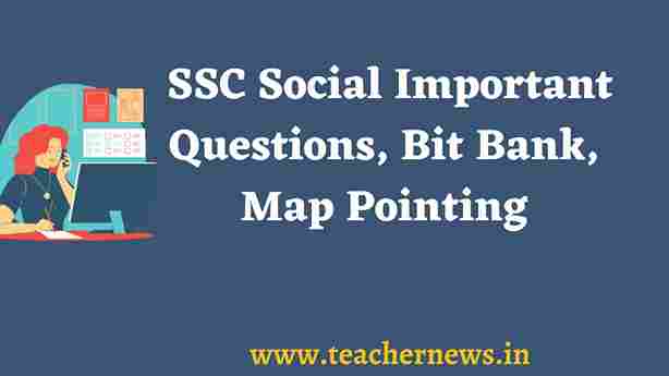 SSC Social Important Questions, Bit Bank, Map Pointing