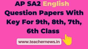 AP SA2 English Model Question Papers With Key  2023 For 9th, 8th, 7th, 6th Class