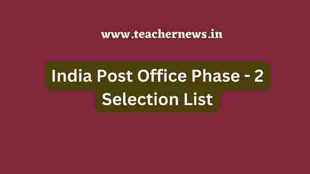 India Post Office Phase - 2 Selection List
