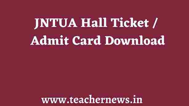JNTUA Hall Ticket Admit Card