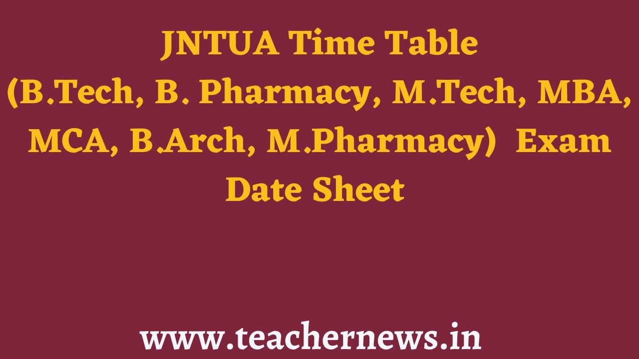 JNTUA Time Table