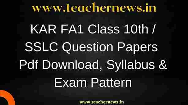 KAR FA1 Class 10th Question Papers