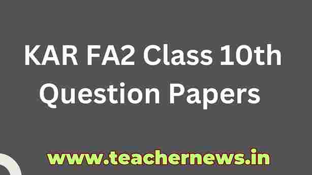 KAR FA2 Class 10th Question Papers