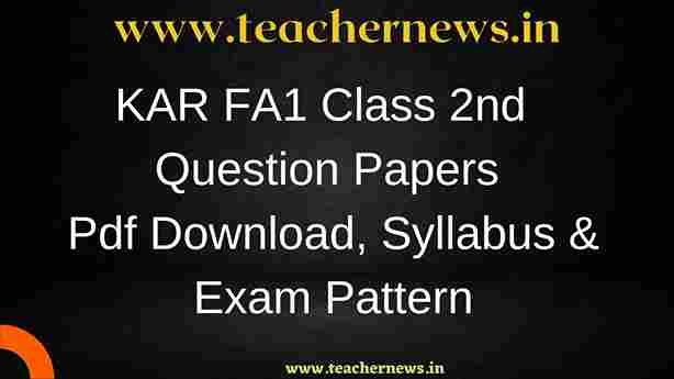 KSEEB 2nd Class FA1 Question Papers