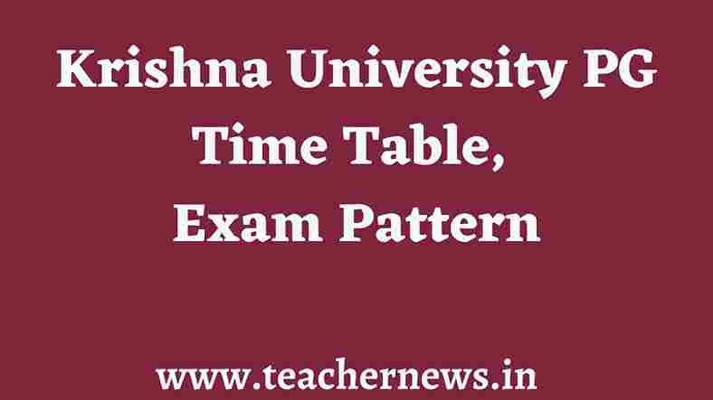 Krishna University PG Time Table