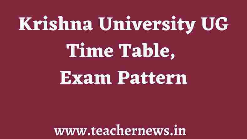 Krishna University UG Time Table