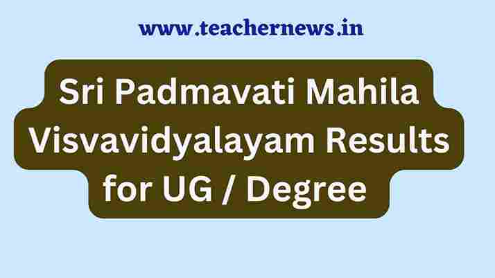 Sri Padmavati Mahila Visvavidyalayam Results for UG Degree