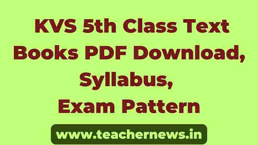 Download KVS 5th Class Text Books