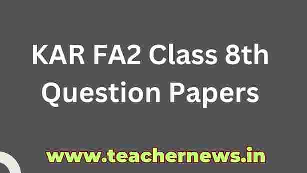 KAR FA2 Class 8th Question Papers