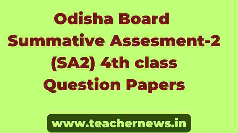 Odisha Board SA2 4th Class Model Paper