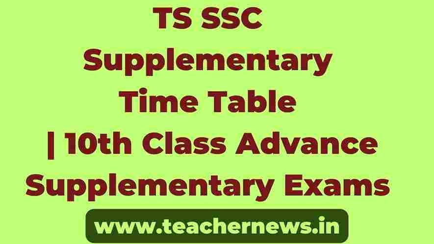 TS SSC Supplementary Time Table 2023