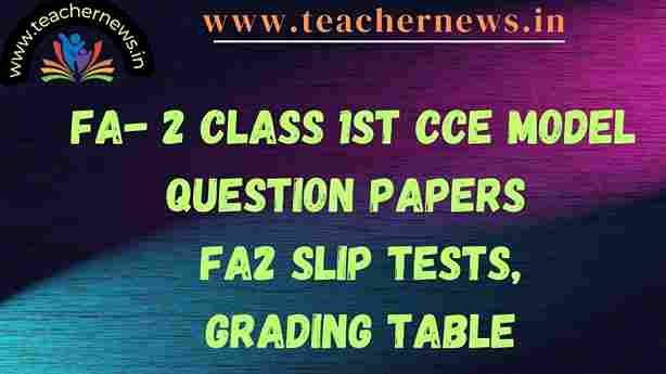 FA 2 1st Class CCE Model Question Papers