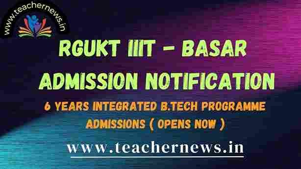 RGUKT BASAR Admission Notification