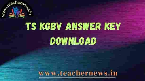 TS KGBV Answer Key Download