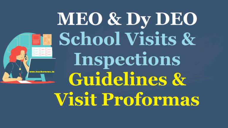 MEO School Visits and Inspections Guidelines & Visit Proformas 2023 Ensuring Effective Supervision in AP Schools