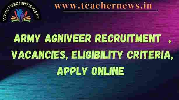 Army Agniveer Recruitment 2024, Vacancies Eligibility Criteria, Apply Online