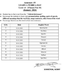 January 2024 Learn a Word day6- Level-4