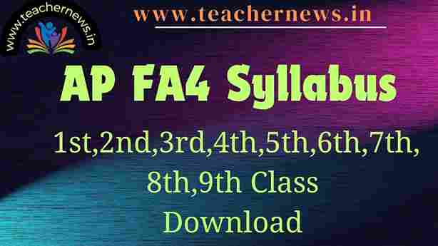 AP FA4 Syllabus 1st-9th Class