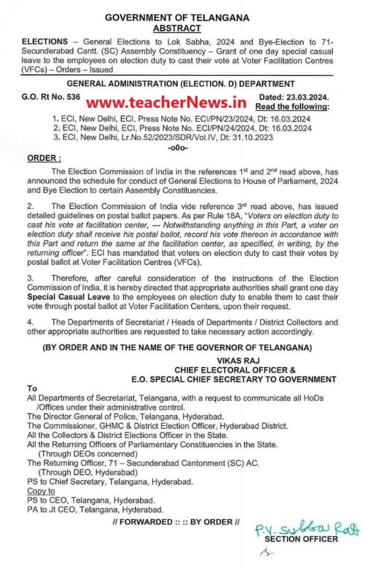 Special Casual Leave for Postal Ballot Voting 2024: Empowering Employees' Electoral Rights