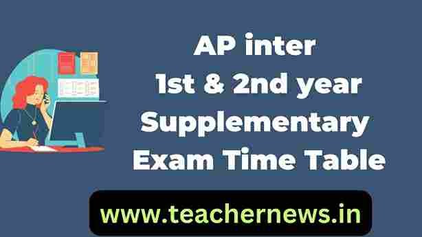 AP inter 1st & 2nd year Supplementary Exam Time Table