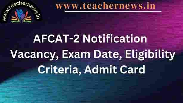 AFCAT-2 Notification 2024, 304 Vacancy, Exam Date, Eligibility Criteria, Admit Card