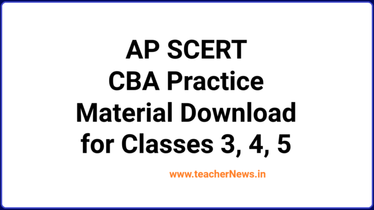 AP SCERT CBA Practice Material Download for Classes 3, 4, 5 in PDF