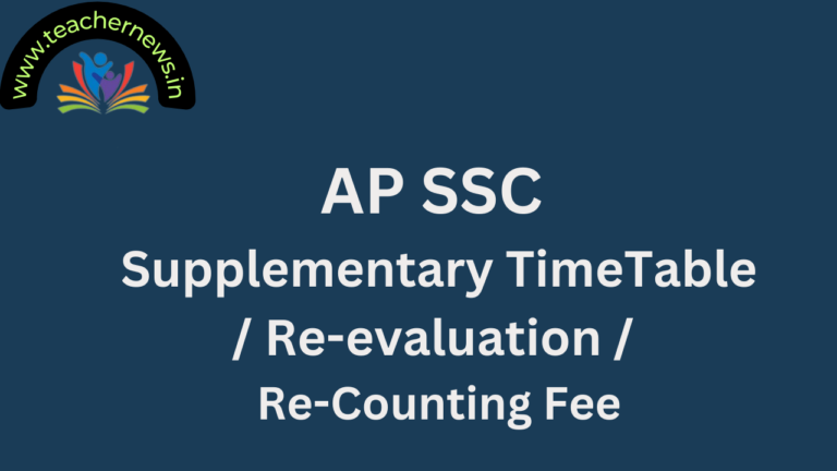 AP SSC Supplementary Re-evaluation Re-Counting Fee