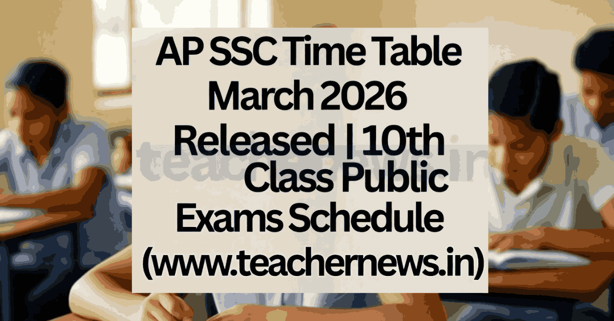 AP SSC Time Table March 2026 Released 10th Class Public Exams Schedule