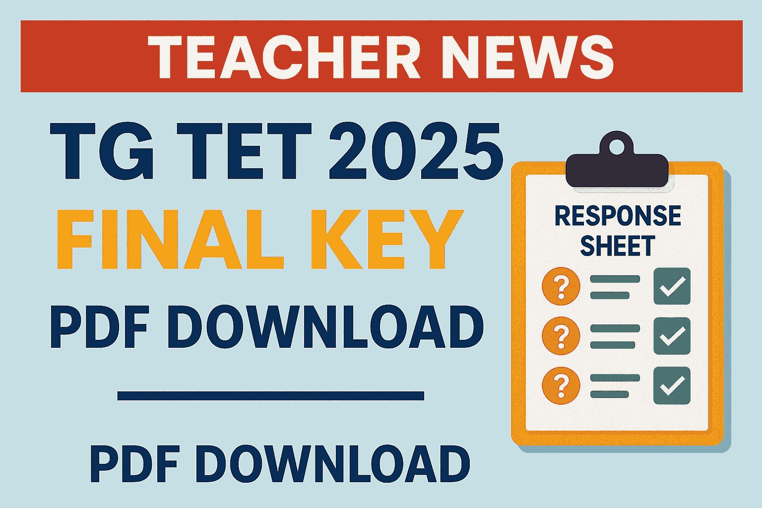 TG TET 2025 Final Key PDF Download & Response Sheet