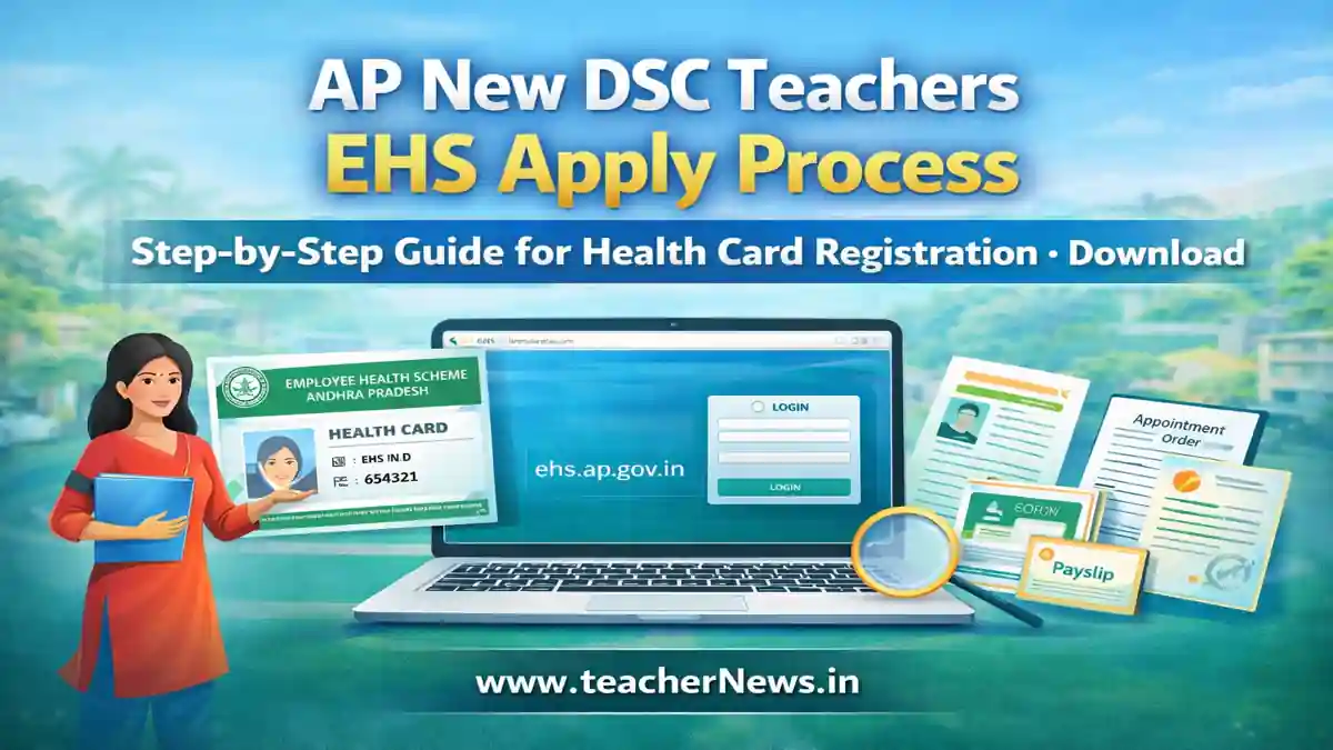 AP New DSC Teachers EHS Apply Process 2026 Health Card Registration Guide